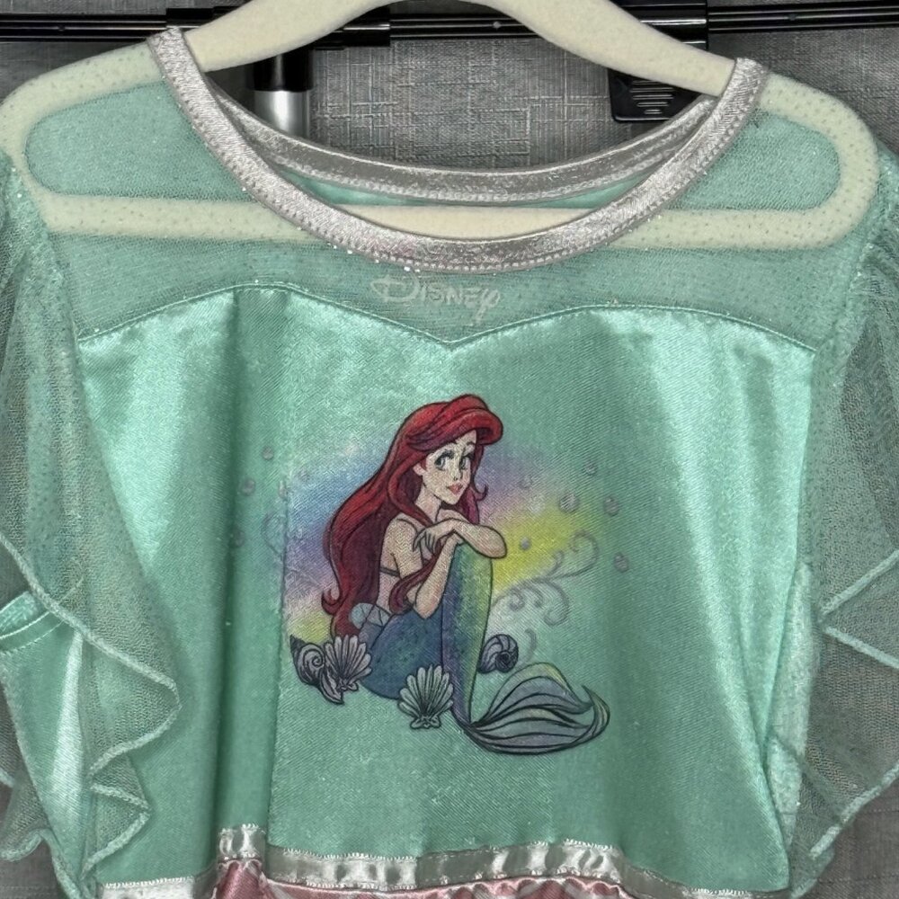 Disney - Ariel - Sleeveless Princess Sleep Dress With Lace - Size Youth Small